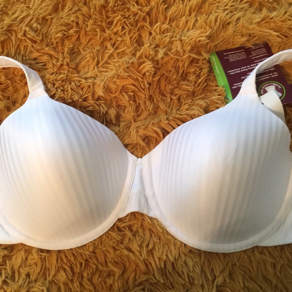 White Playtex Stripe Bra